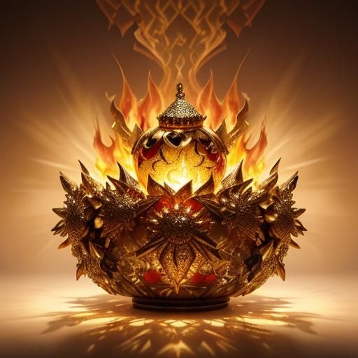 Chickadee and Candle Flames in Crystal Holder