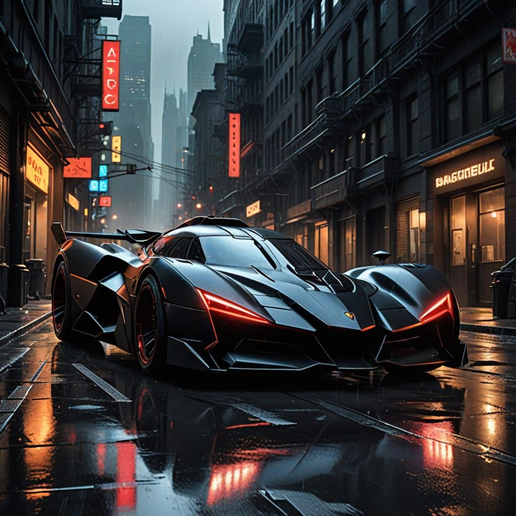 Cyberpunk Batmobile Conquers Gotham City