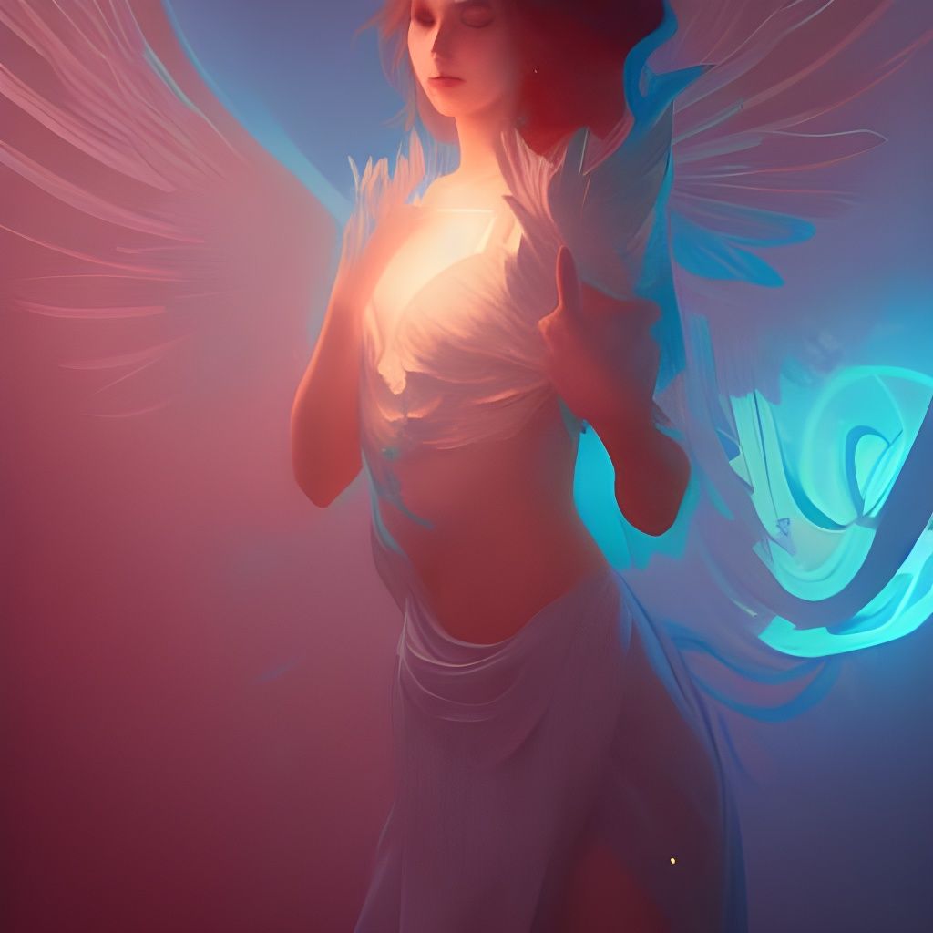 Angelic Figure in Art Nouveau Style
