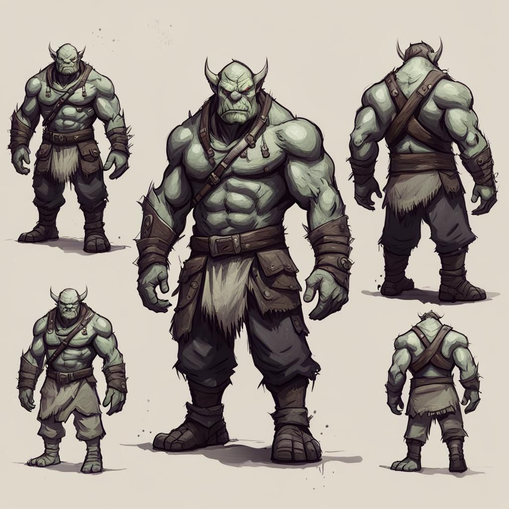 Orc Character Concept Sketch for Game