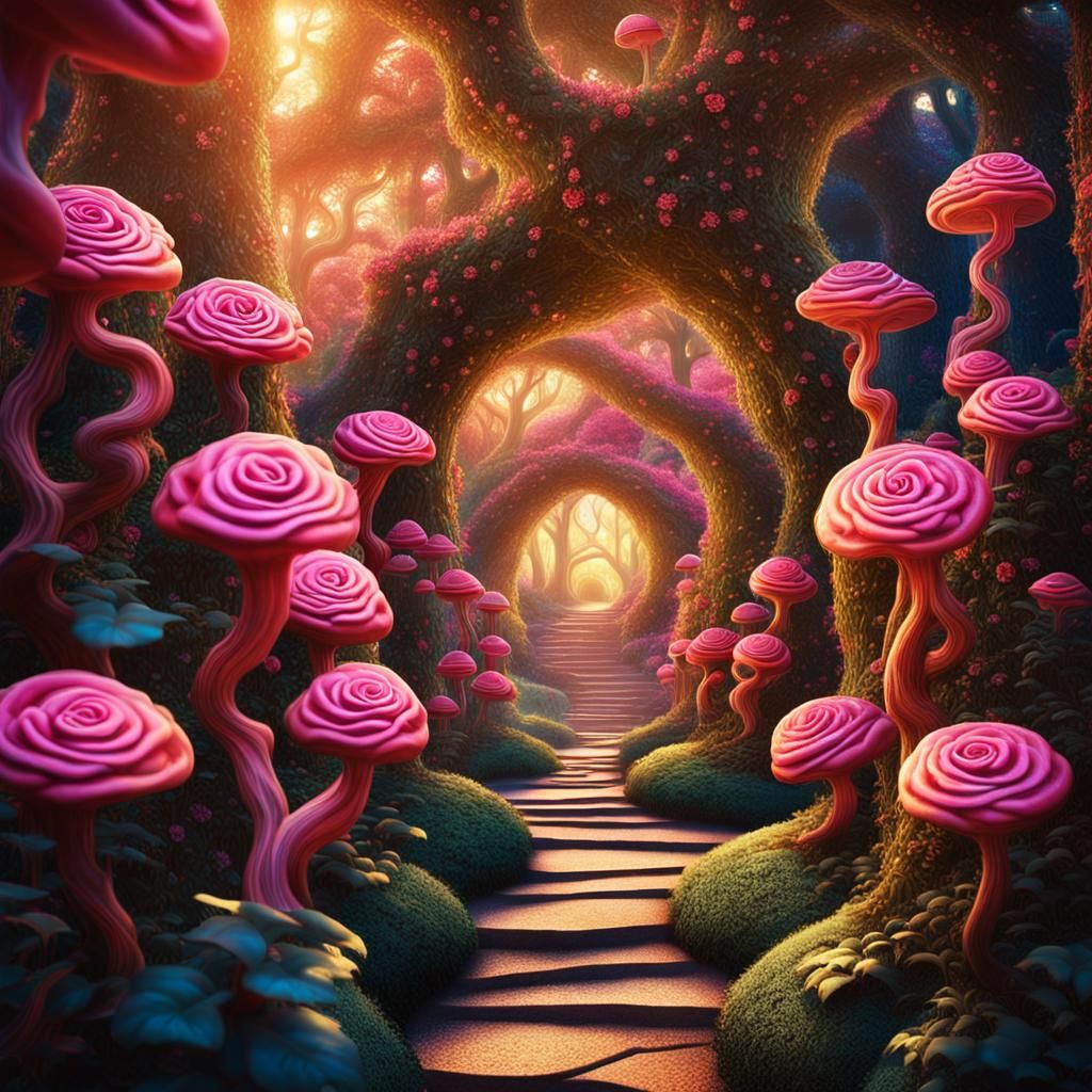 Mystical Yew Alley to Rose Garden: Visionary Surrealism