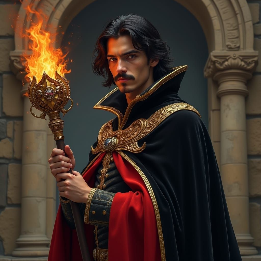 Mysterious Servant of Fire, Guarding Ancient Temple in Drama...