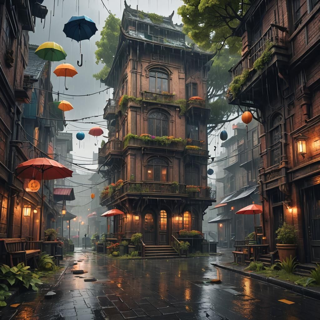 Rainy Day Matte Painting in Unreal Engine 5