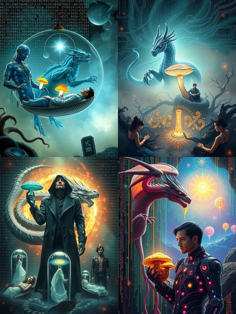 Cyborg Amidst Matrix Code and Cosmic Portals