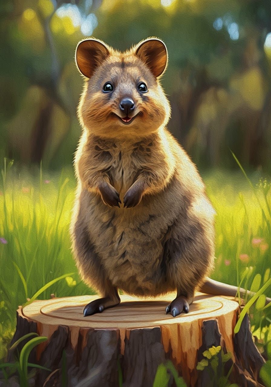 Whimsical Quokka in a Storybook Forest