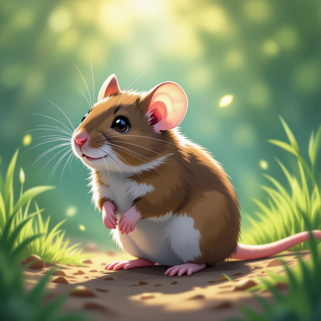 Detailed Concept Art of a Rat in Studio Ghibli Style