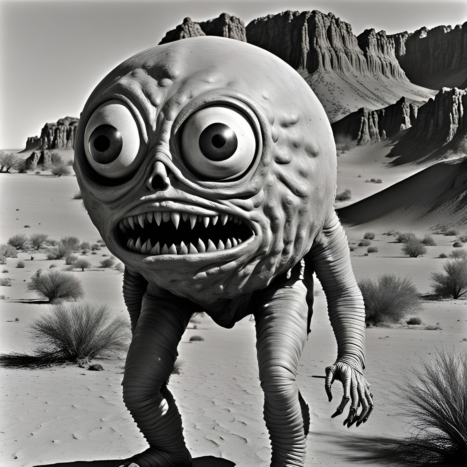 Giant One-Eyed Monster Terrorizes Desert in Sci-Fi Film