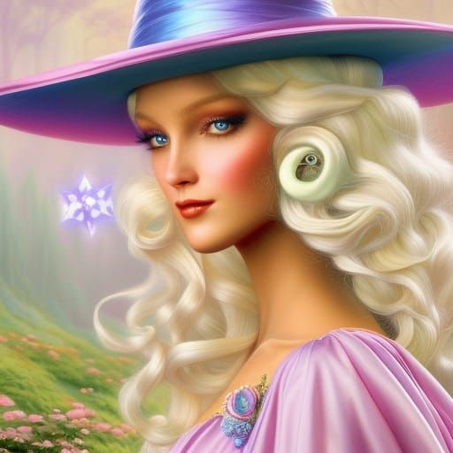 Glinda the Good Witch Portrait in Whimsical Style