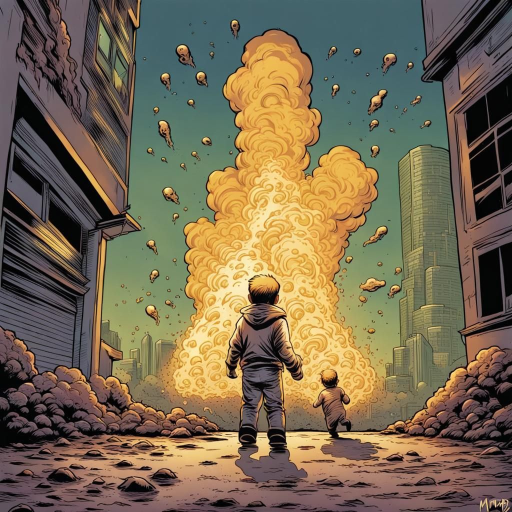 Baby Throws Nuclear Waste: Comic Book Art