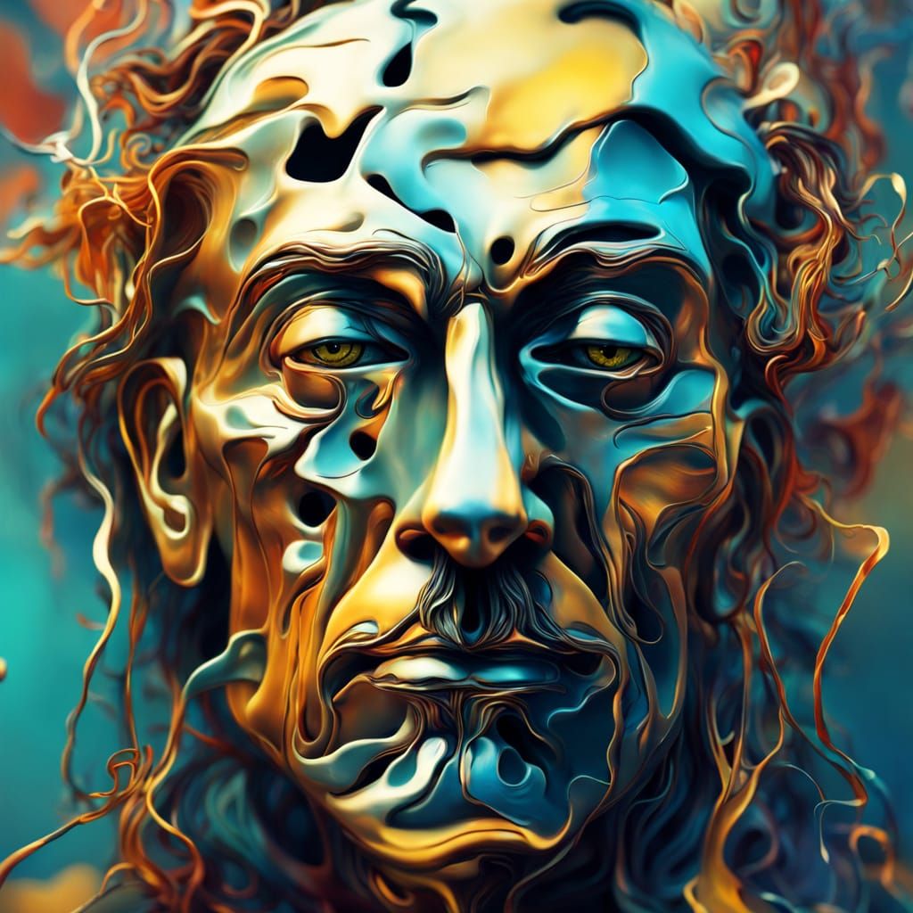 Surreal Brain Portrait in Salvador Dali Style