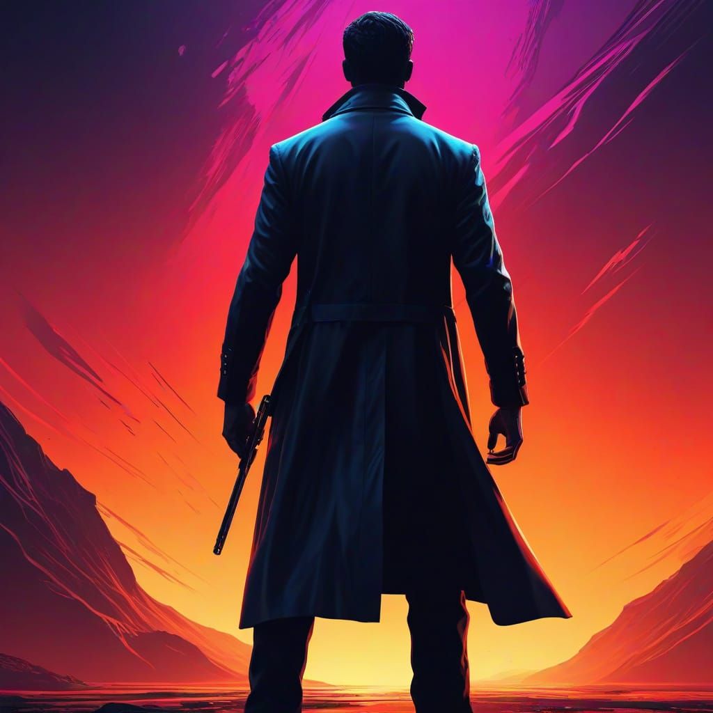 Abstract Portrait of Man in Graphic Style