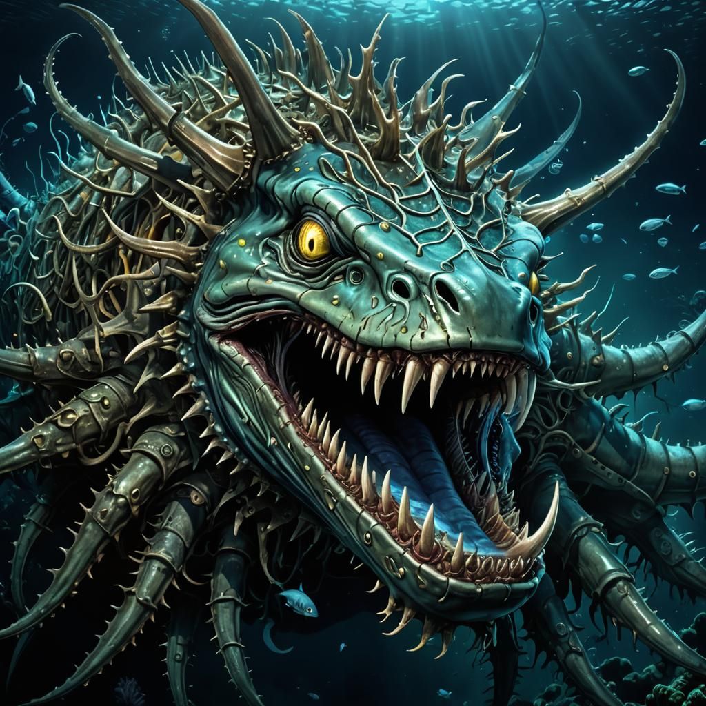 Bioluminescent Leviathan of the Mariana Trench