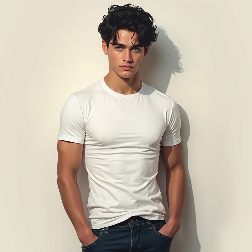 Handsome Man Portrait with Expressive Lighting