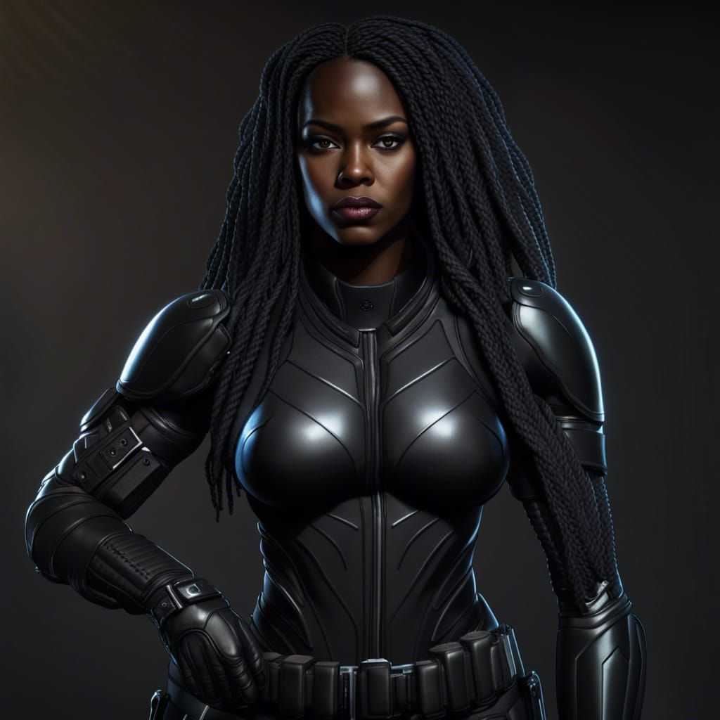 Hyperdetailed Special Agent on Rooftop at Night