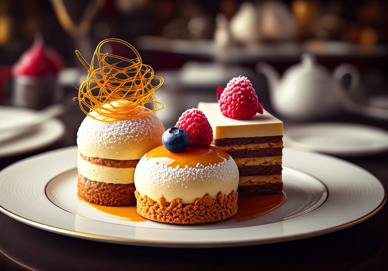 Exquisite Luxury Pastries in Hyperrealistic Food Photography