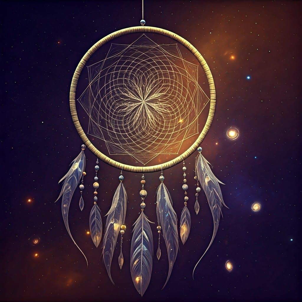 Ethereal Dream Catcher in Cosmic Landscape Concept Art