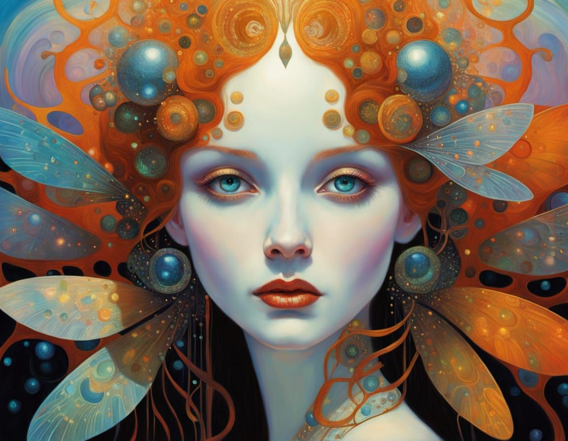 Bio-luminescent Fantasy Armor with Fractal Wings