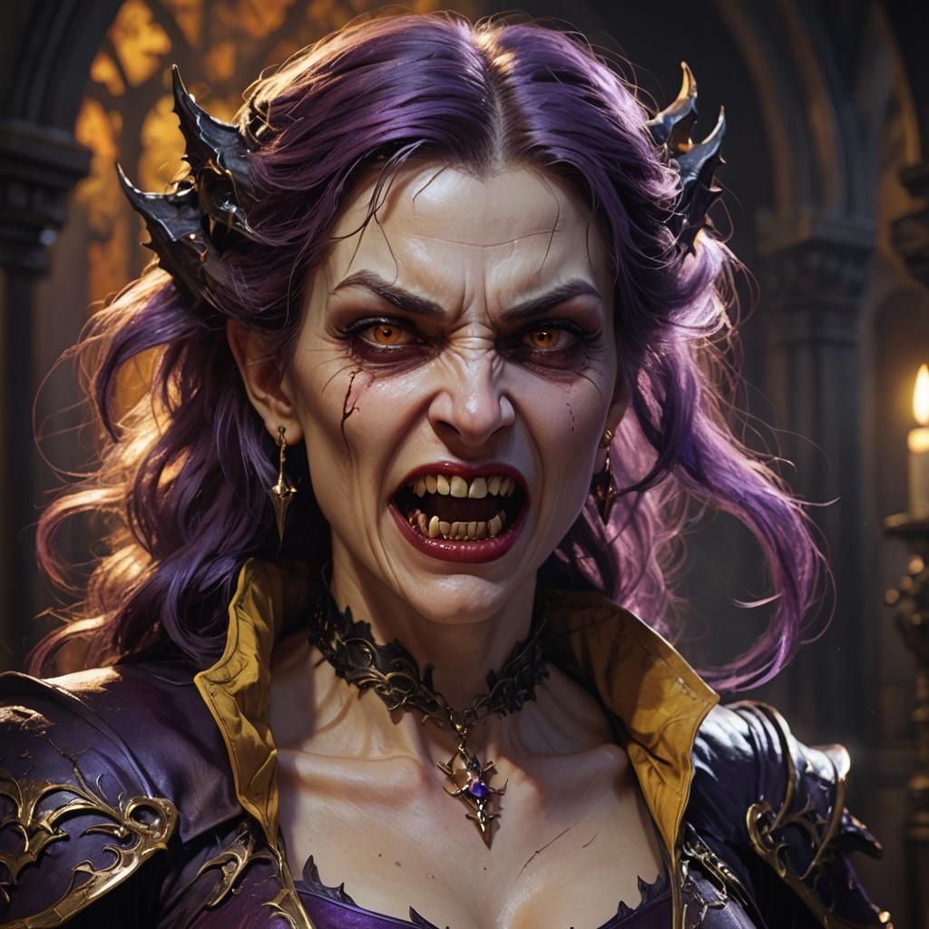 Female Vampire snarling