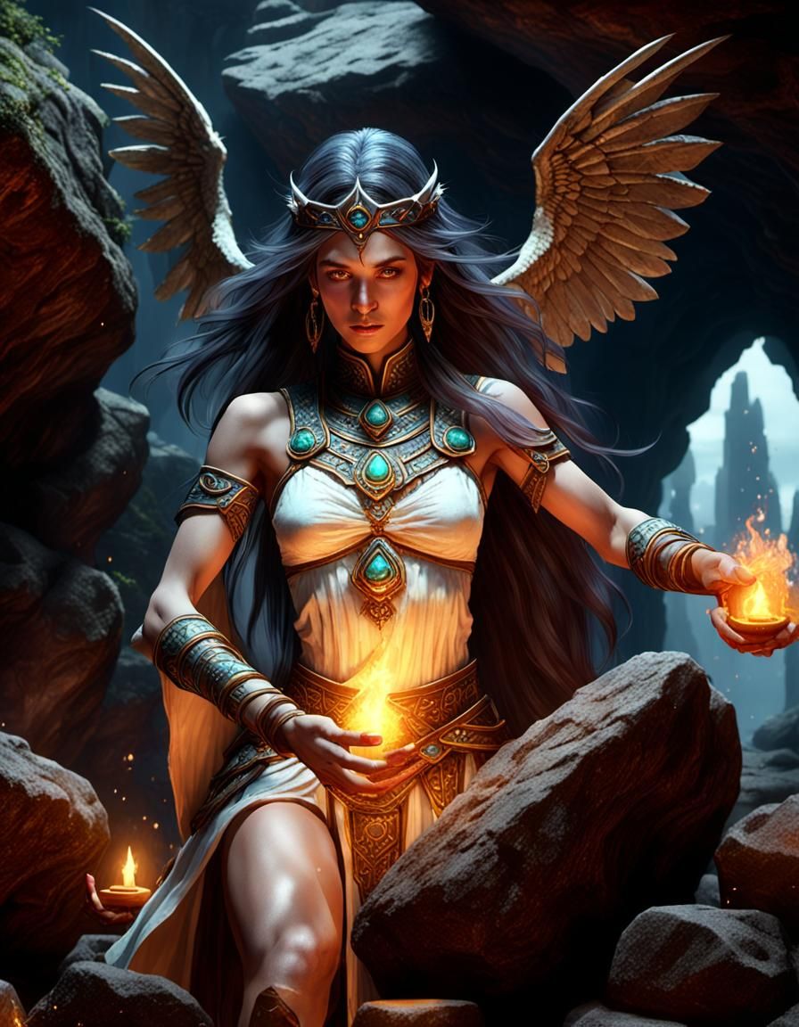 Prehistoric Sorceress Ritual in Stone Citadel