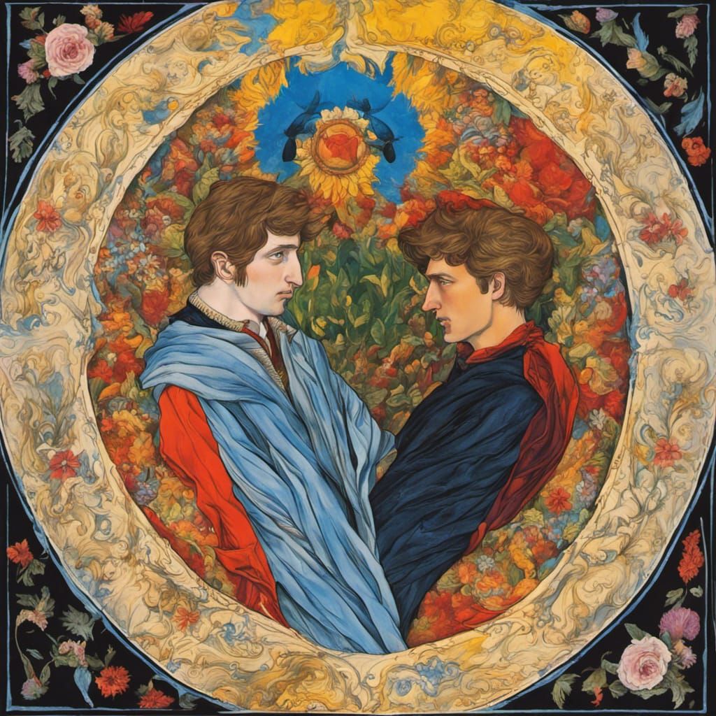 Gay Lovers Tarot Card in Rider Waite Style