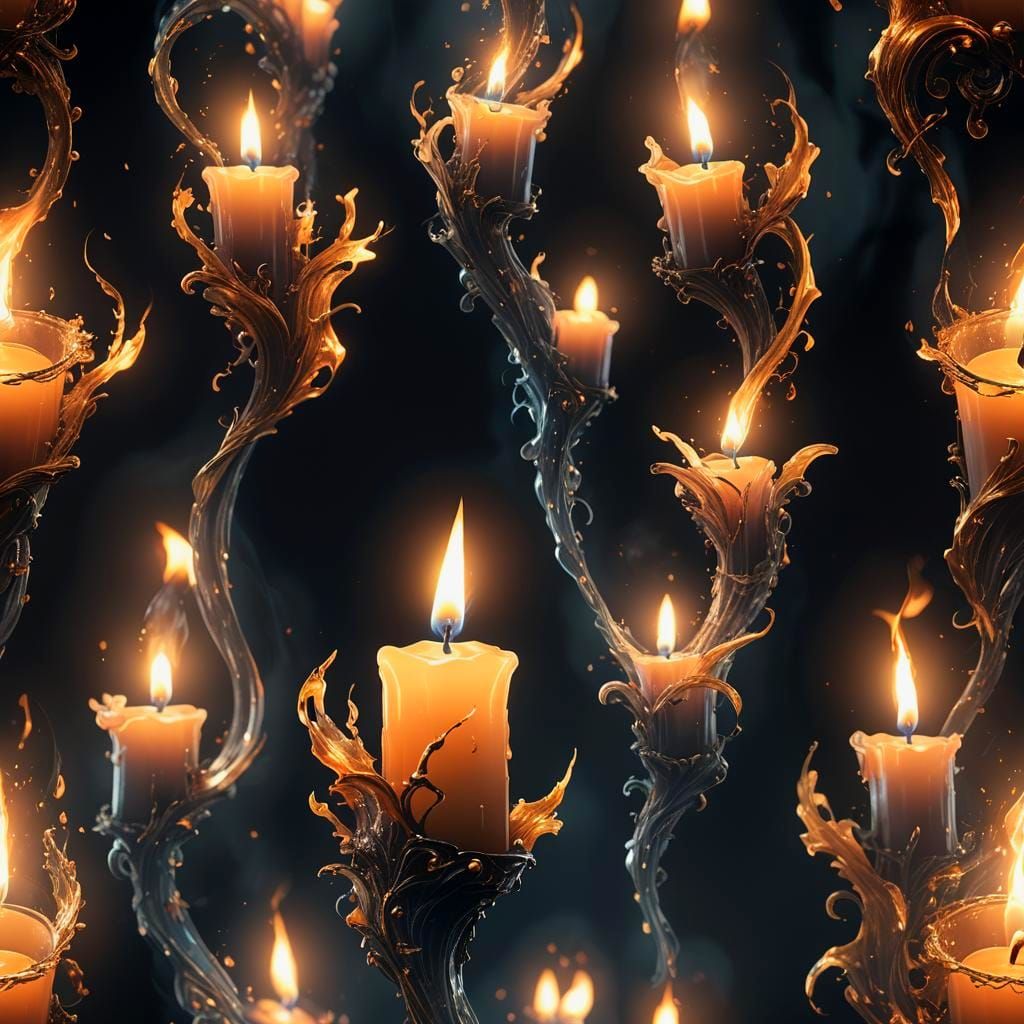 Flickering Candle Flame in the Dark: Matte Painting