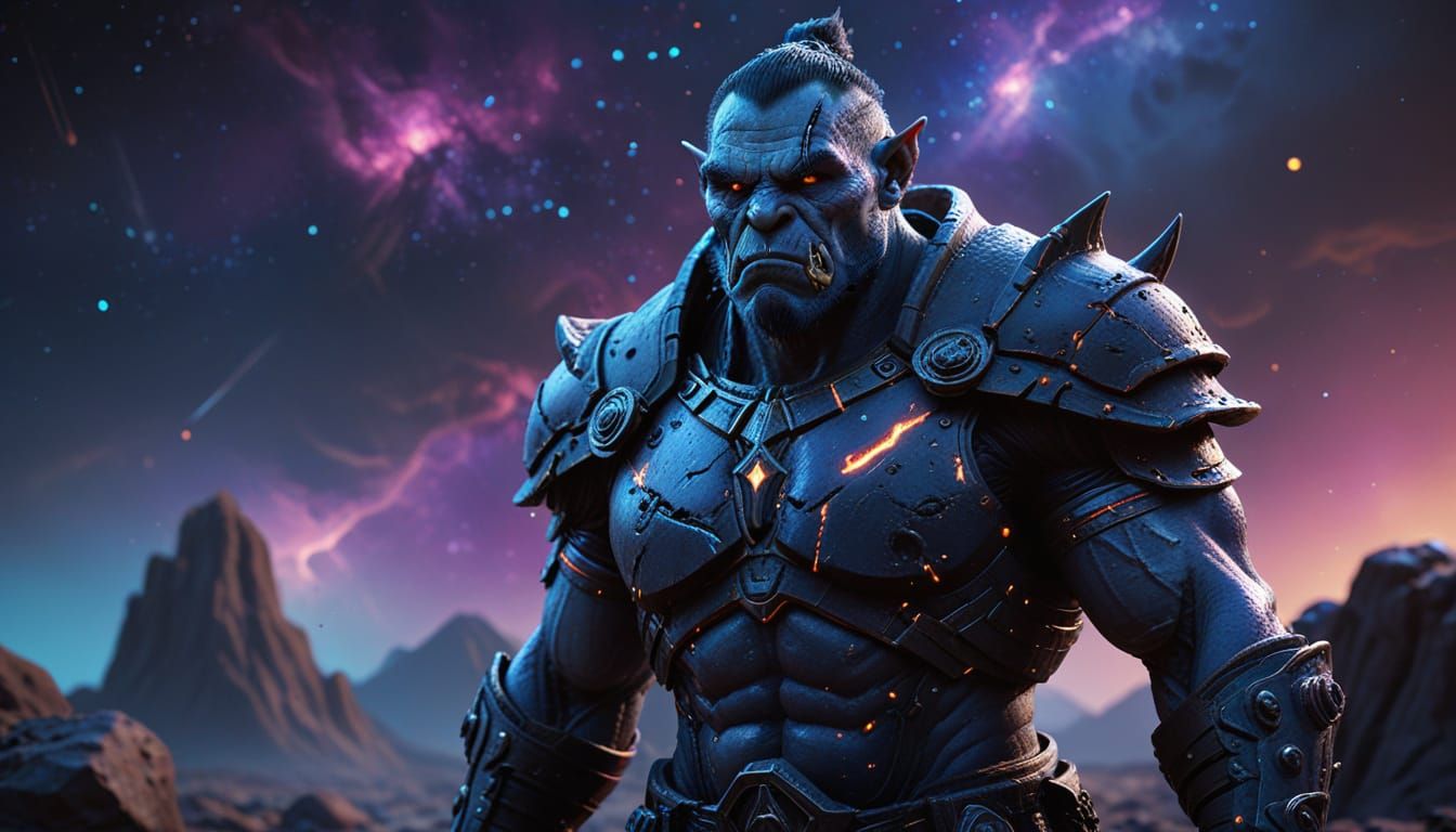 Orc Warrior on Alien Planet: Digital Concept Art