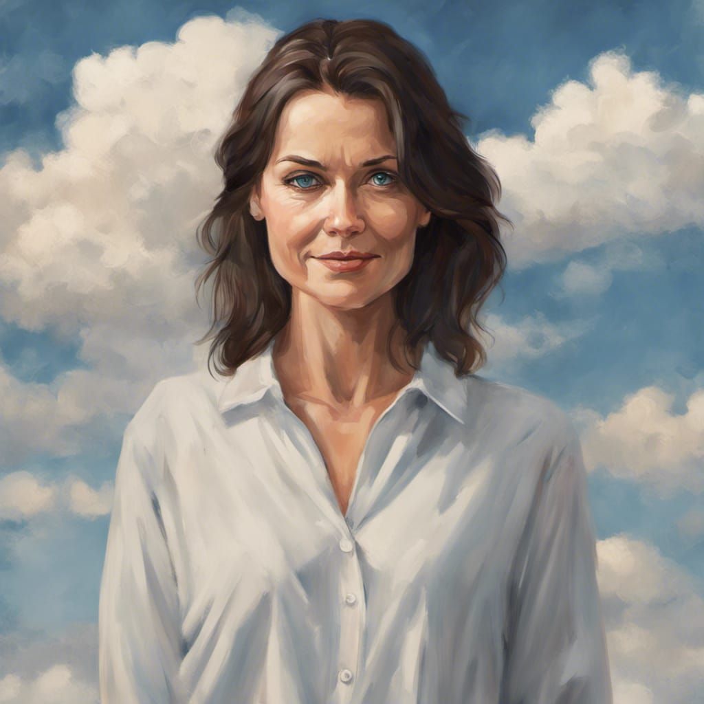 Attractive Brunette Portrait in Ultra-Realistic Style