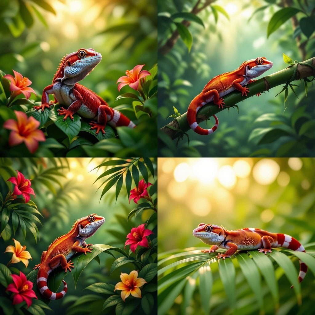 Stylish Bordeaux Red Gecko in Tropical Climate