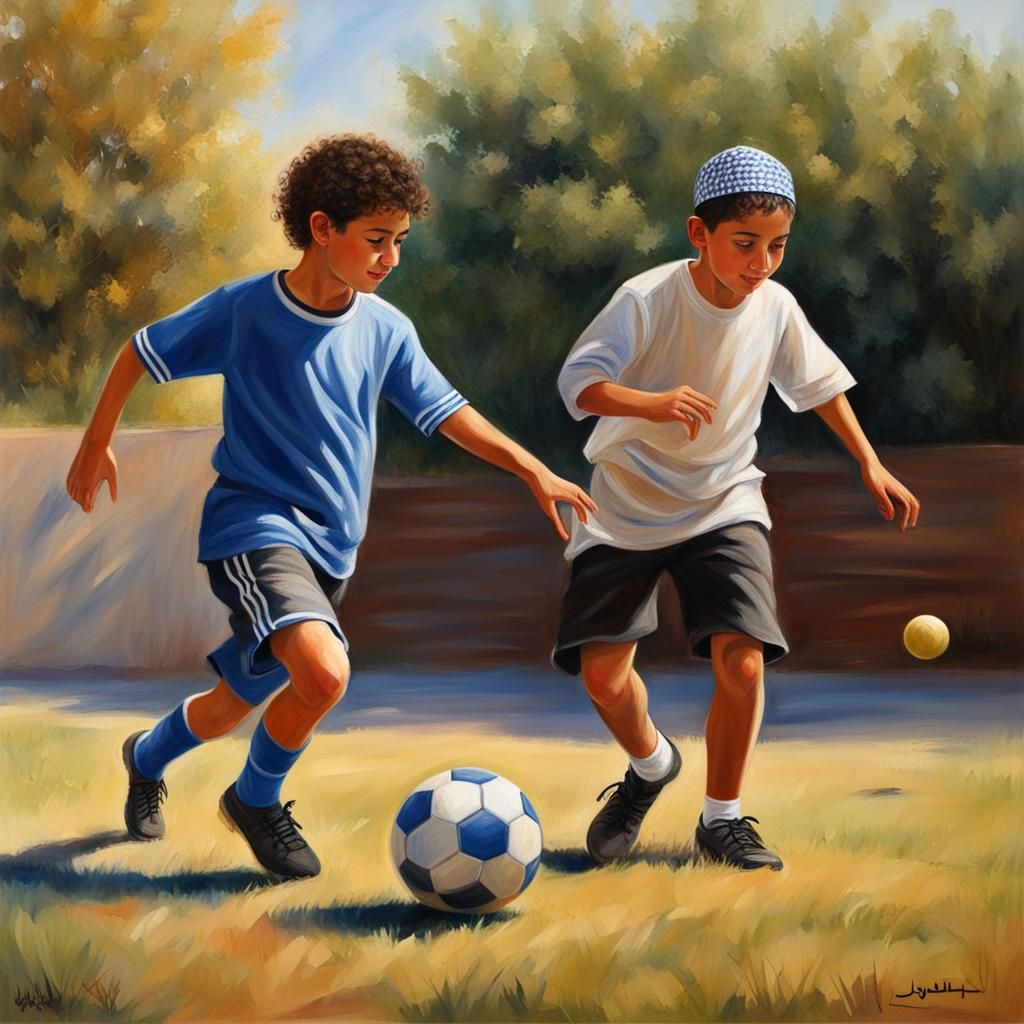 Jewish and Muslim Boys Playing Soccer