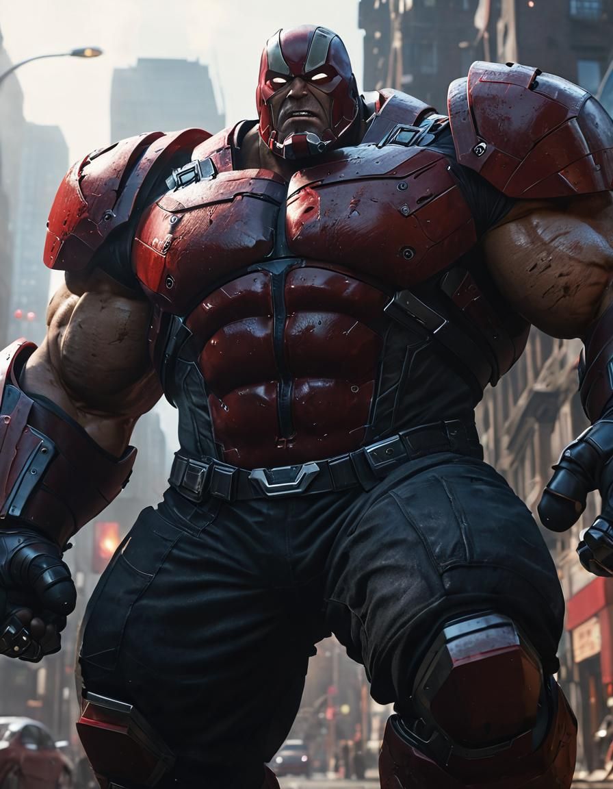 Epic Juggernaut Smashes City Streets in Vibrant Red