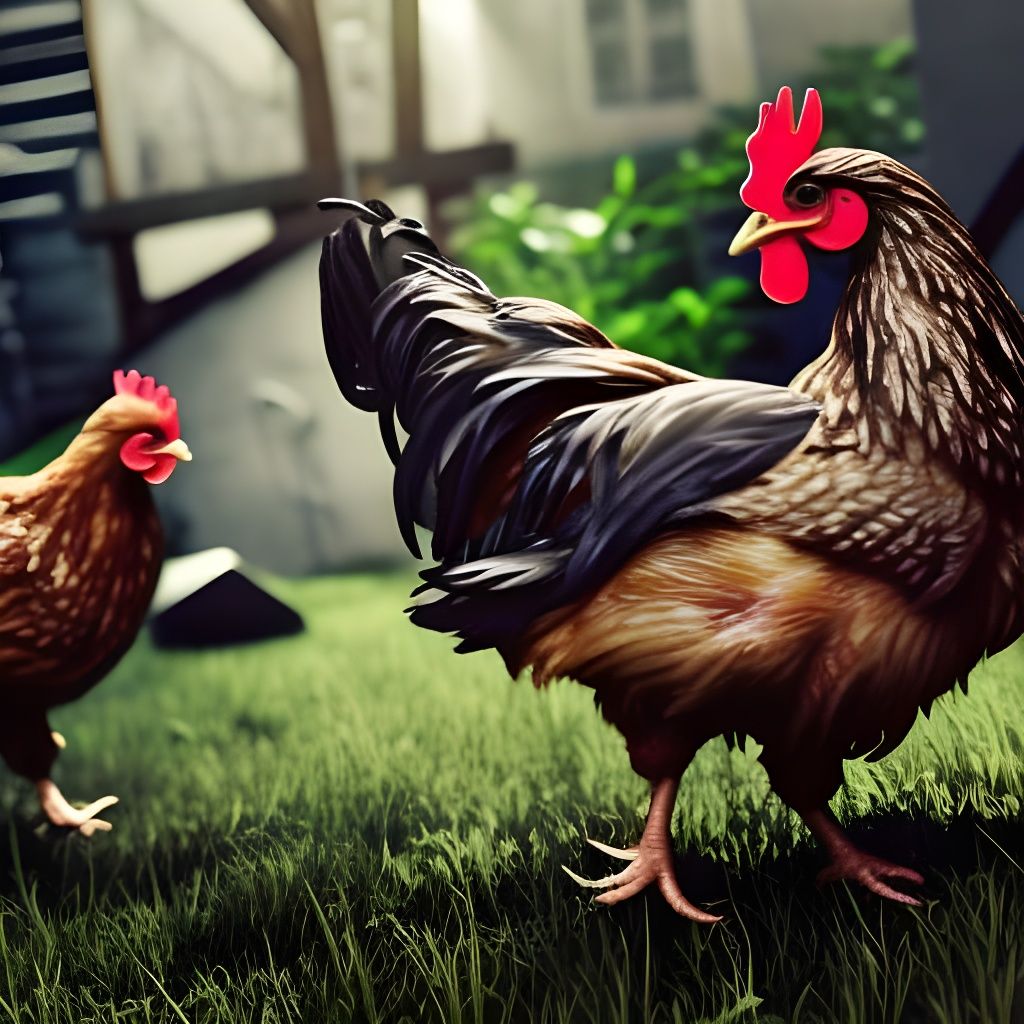 Chicken Playground in 3D Cinematic Style