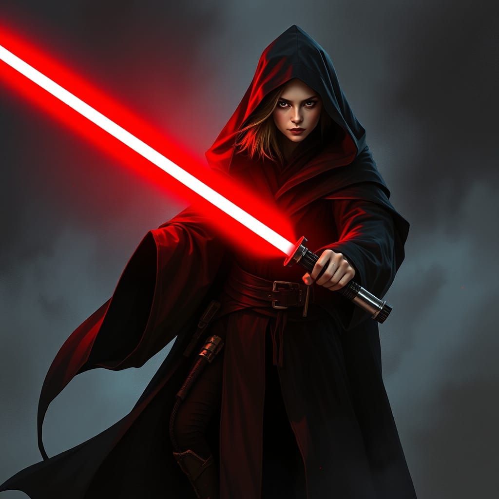 Female Sith Lord with Red Lightsaber