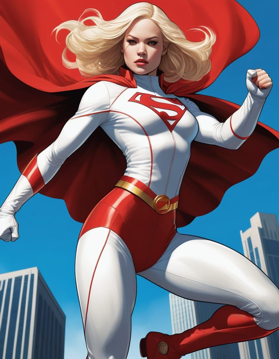 Kelli Berglund as Power Girl, DC's Blonde Superheroine in Ic...