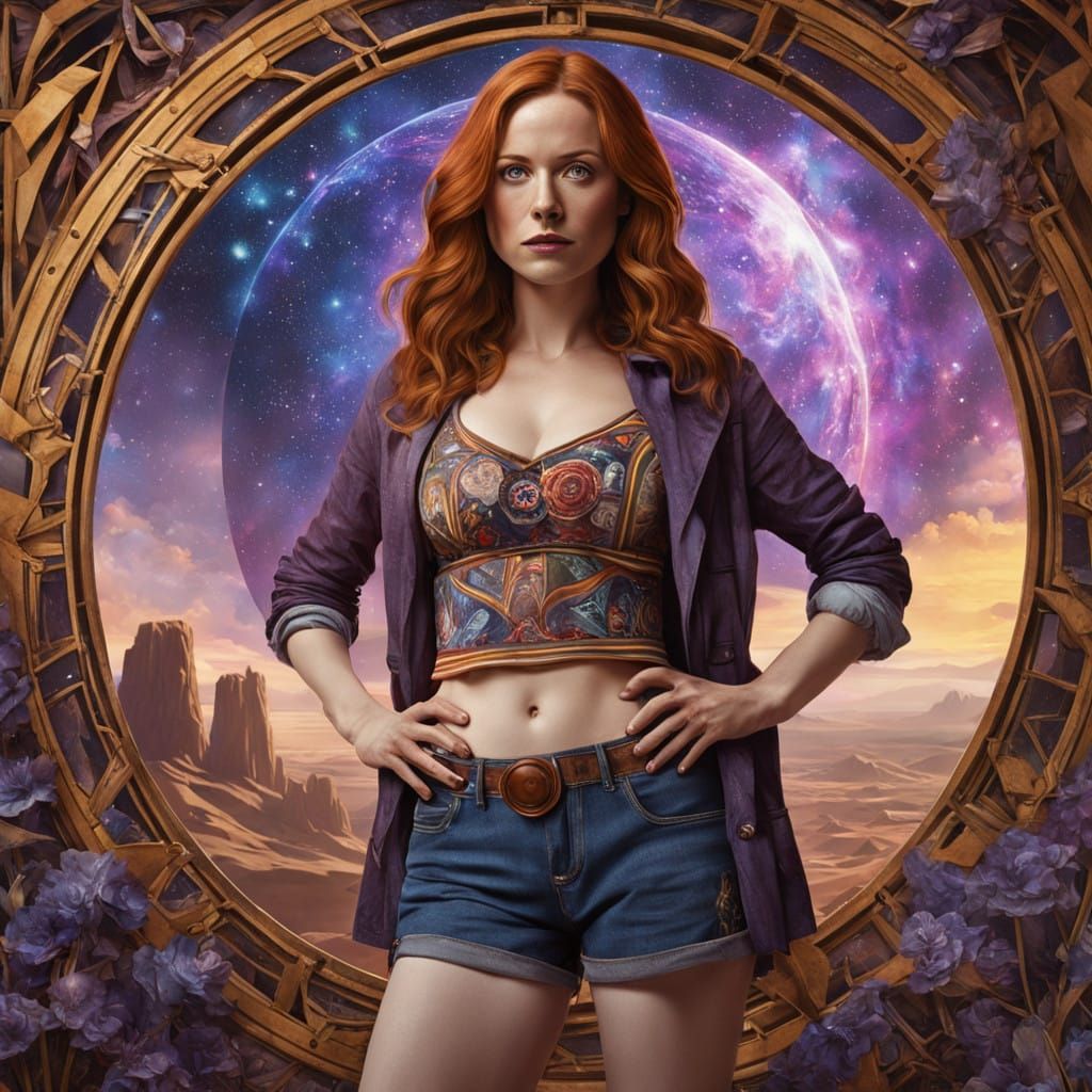 Doctor and Amy Pond in Whimsical TARDIS Scene