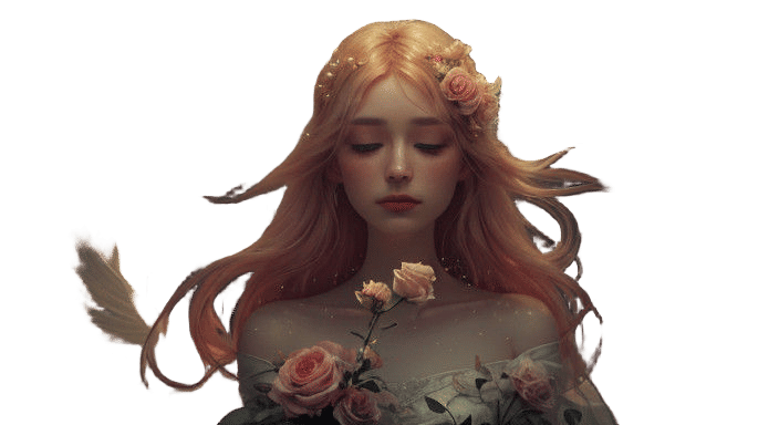 Dreamy Surrealist Scene with Floating Flowers and Gentle Spa...