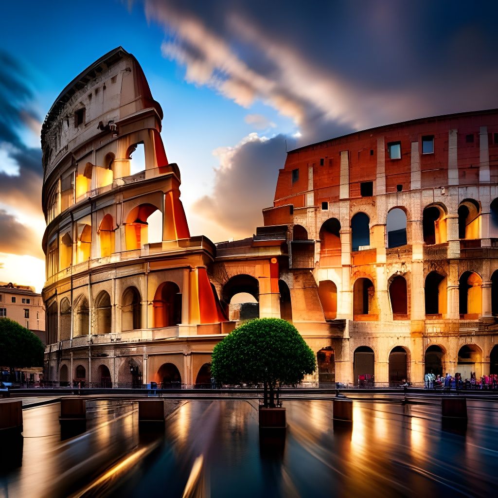 Epic View of Ancient Rome, Detailed Matte Painting