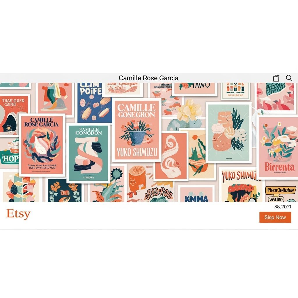 Colorful Etsy Banner in Modern Artistic Style