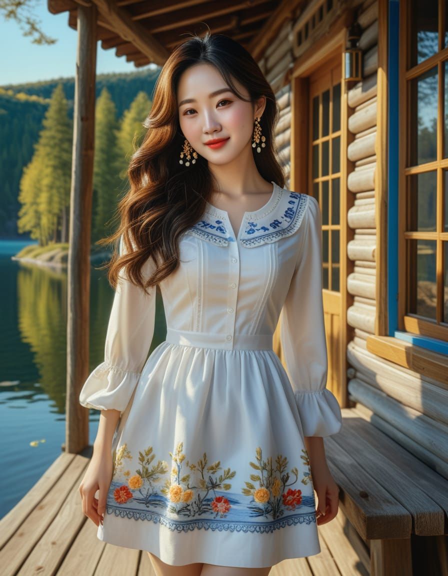 Baroque Portrait of Korean Woman in Golden Hour