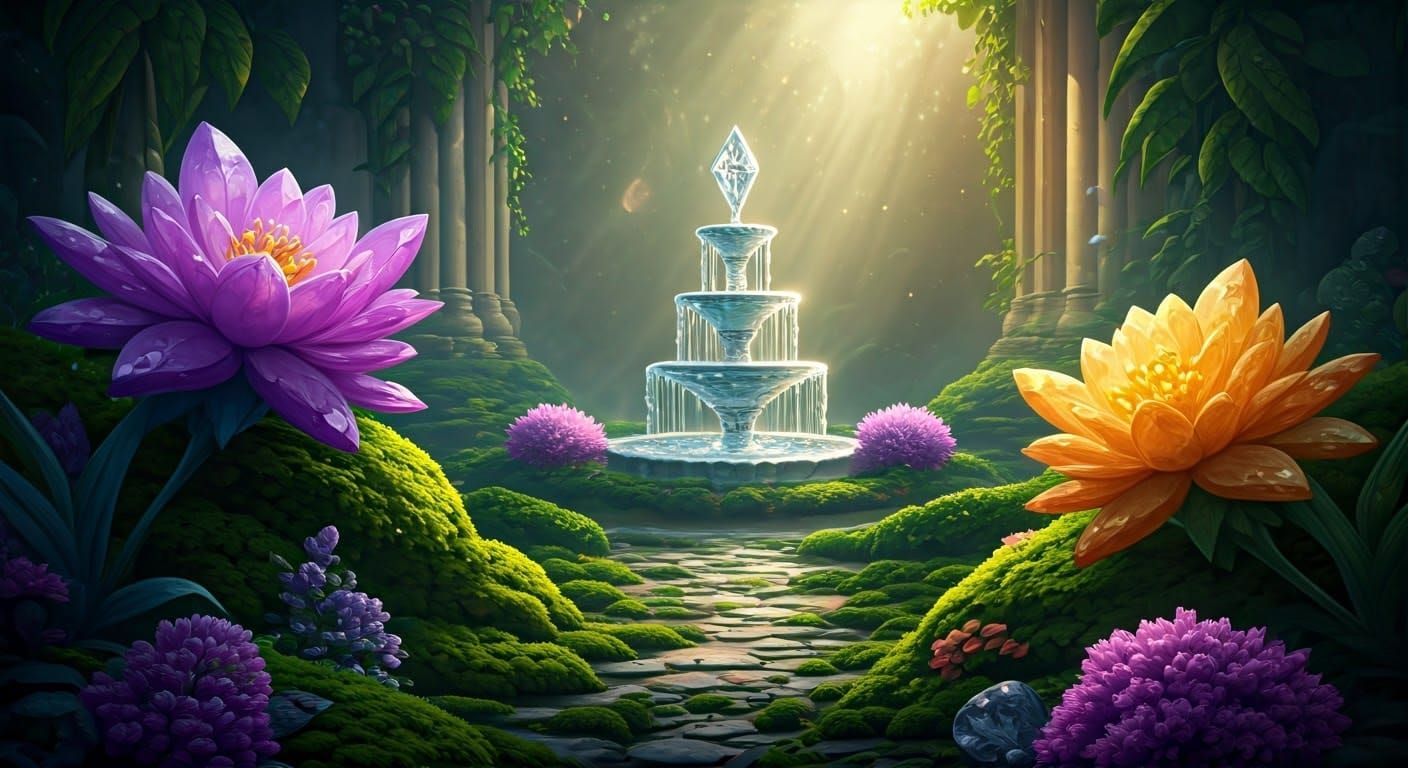 Dreamy Amethyst and Citrine Garden in a Celestial Style