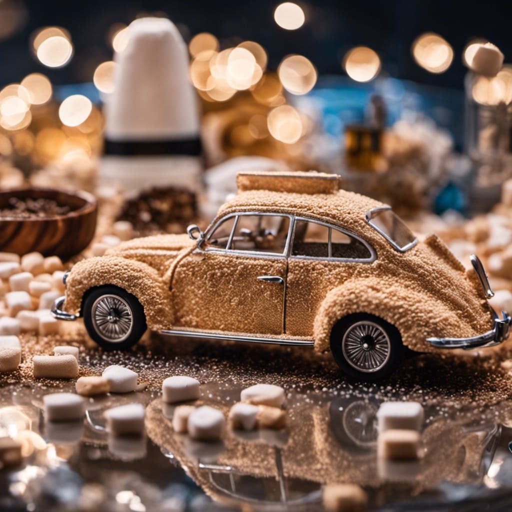 Marshmallow Car in Hyperrealistic Miniature Photography