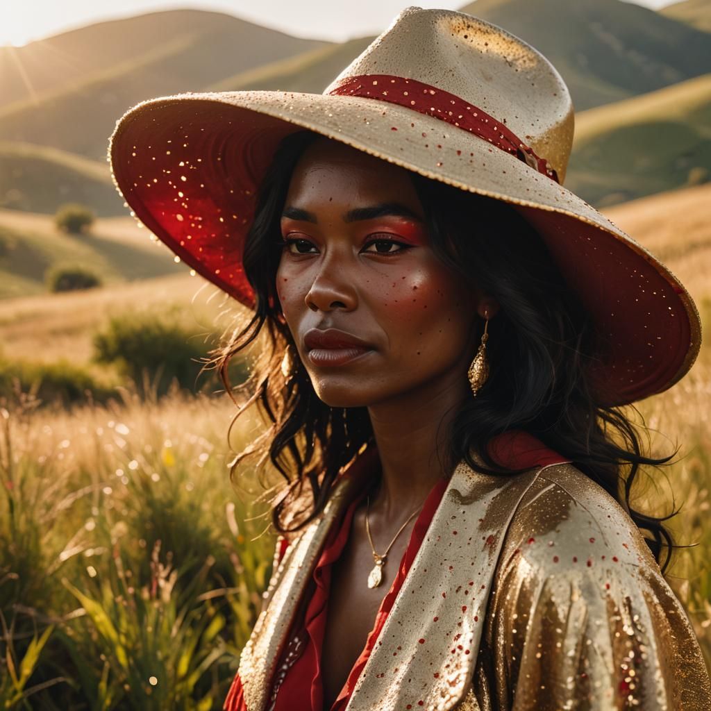 Pawnee Woman's Glistening Tears: Haute Couture Portrait