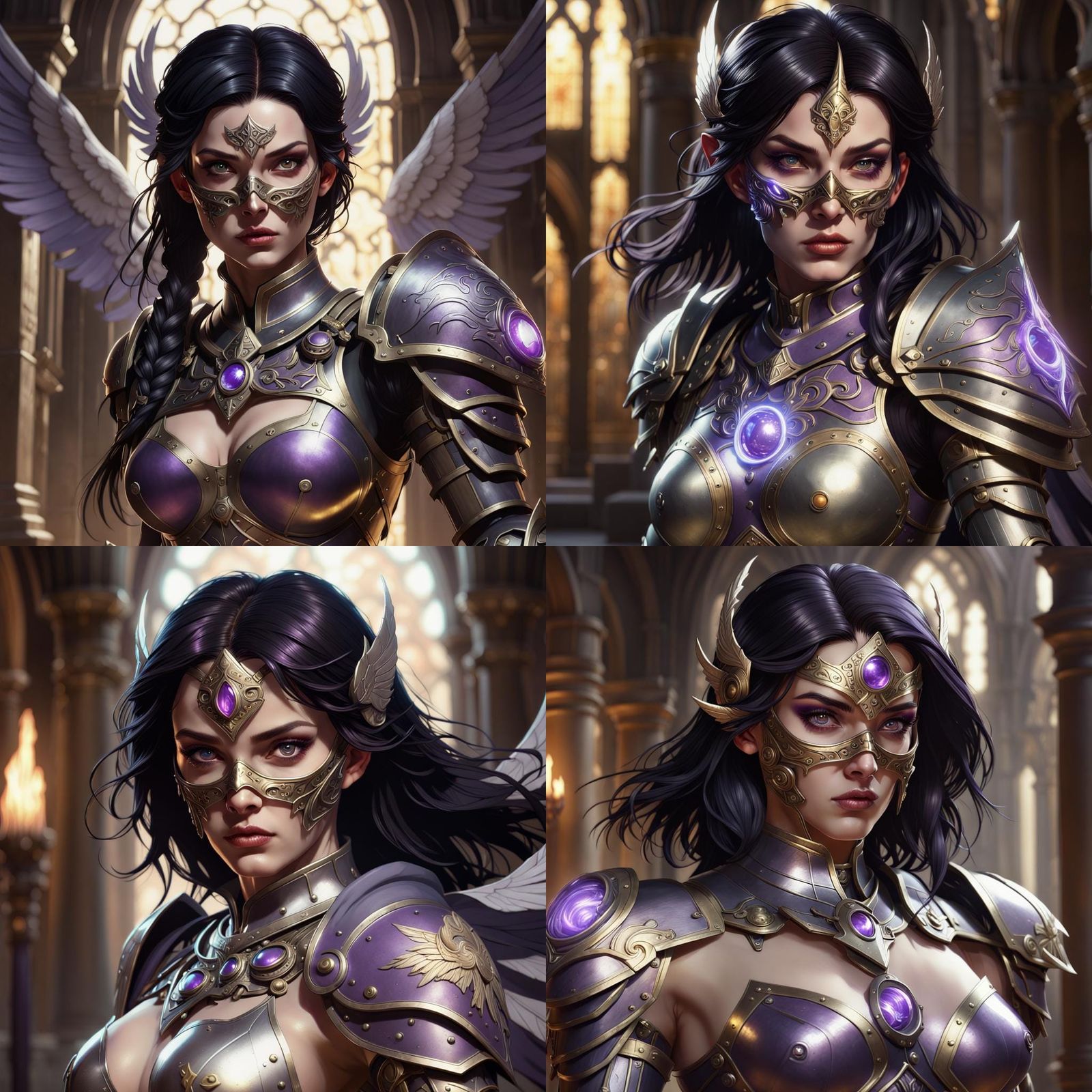 Dark Fantasy Paladin with Glowing Eyes, Detailed Art