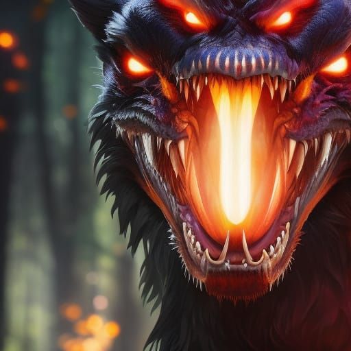 Fantasy Chupacabra Portrait in Hyperdetailed Style