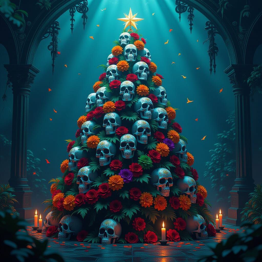 Day of the Dead Christmas Tree Masterpiece