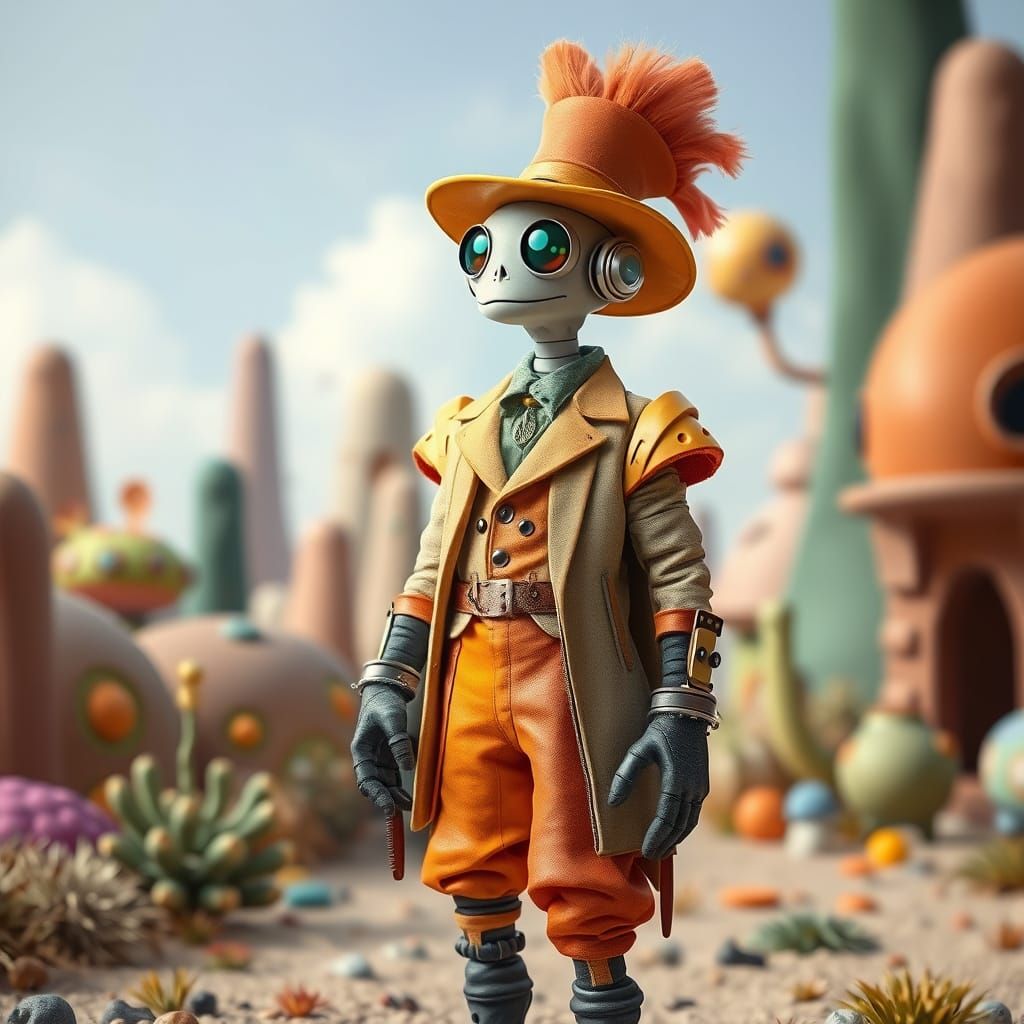 Manikin Fartwalker in Whimsical, Futuristic Style