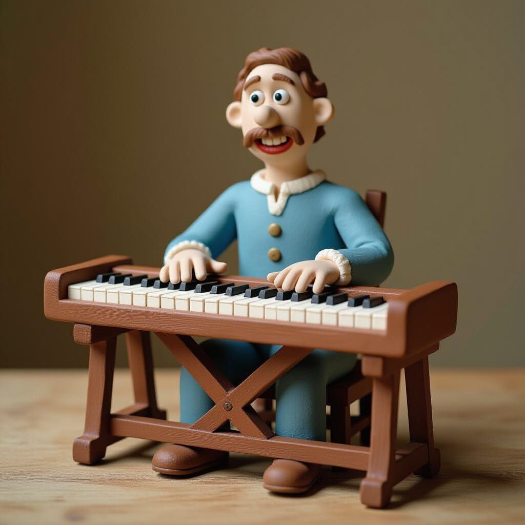 Clay Figure Plays Clay Clavier