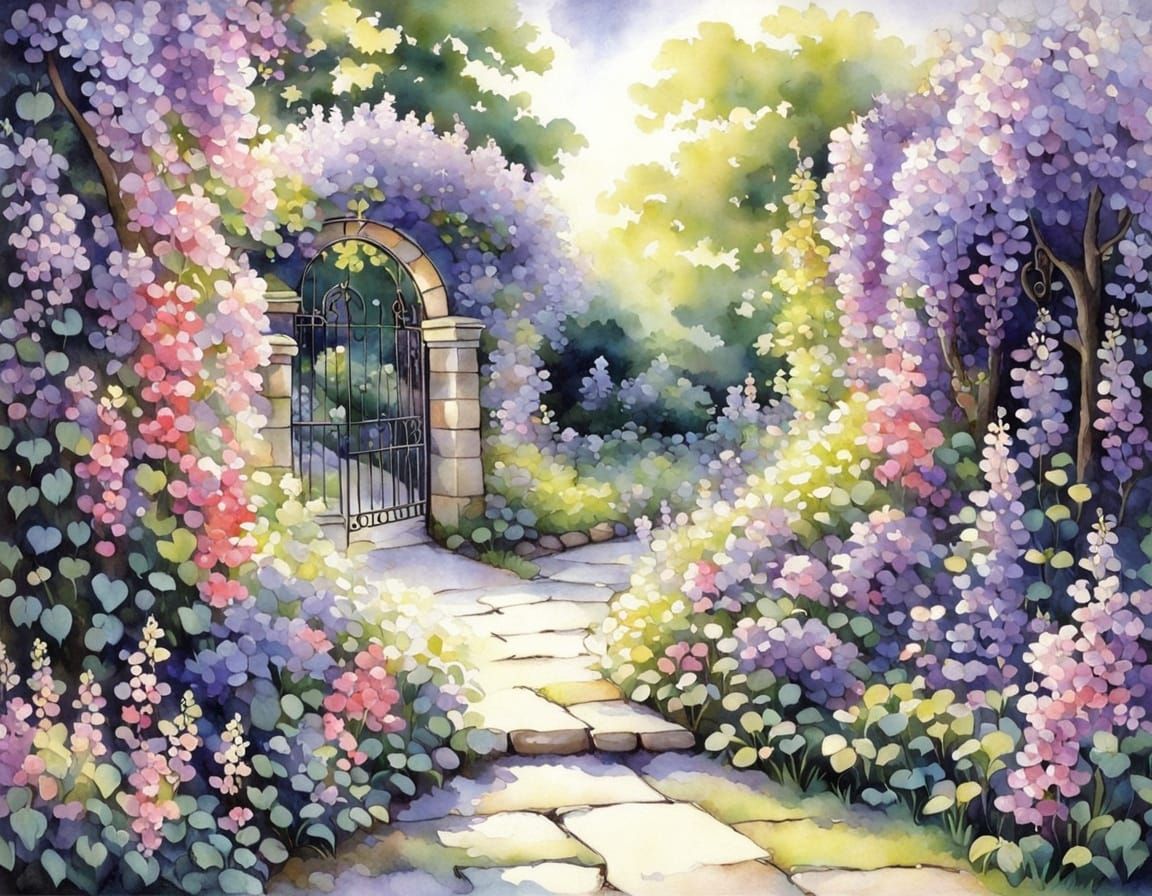 Moonlit Garden Stroll in Vibrant Bloom