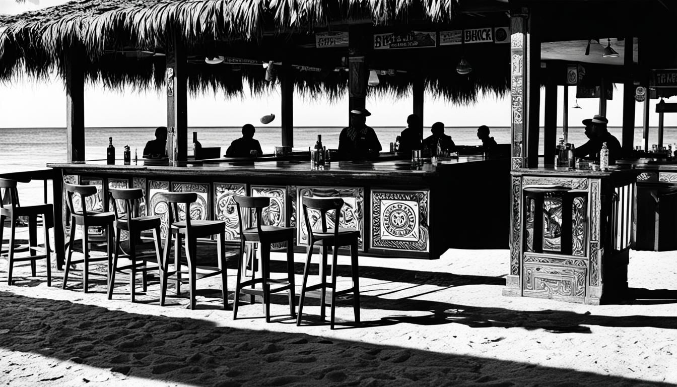 Cuban Beach Bar Scene in Shepard Fairey Style