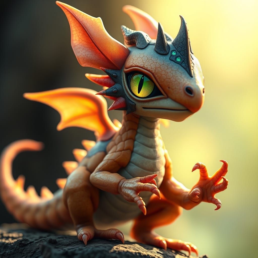 Dragon-like Nanotech Creature in Digital Art Style