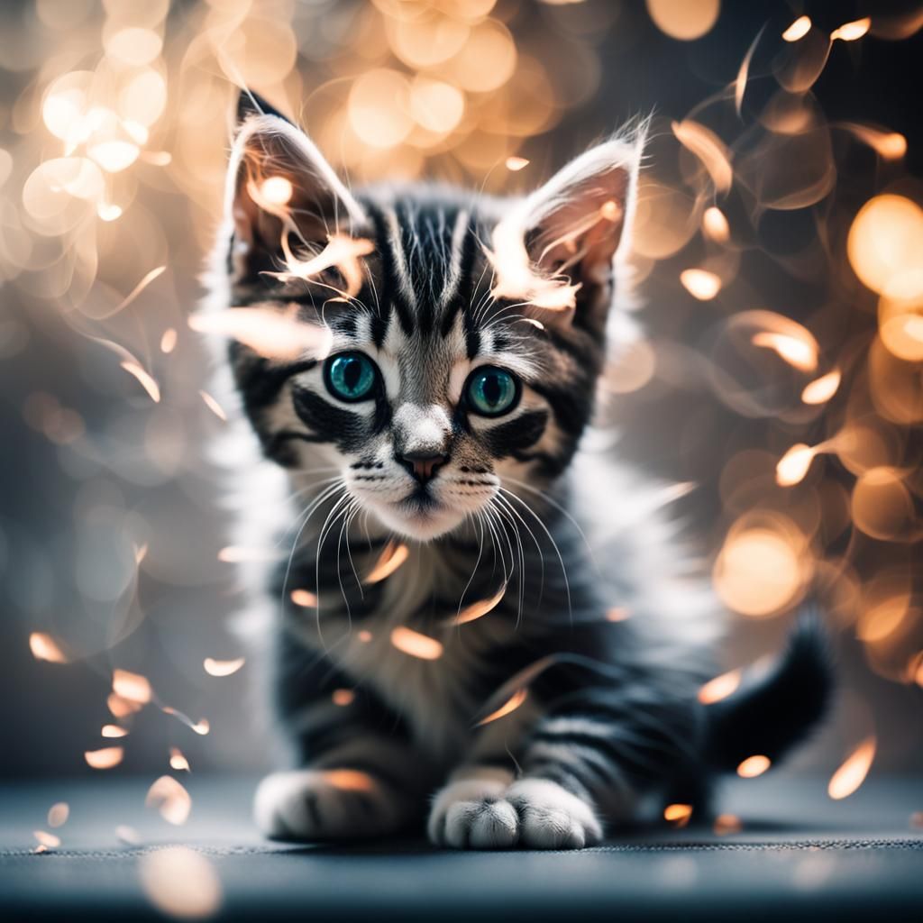 Ethereal Kitten Formed from Smoke and Mirrors